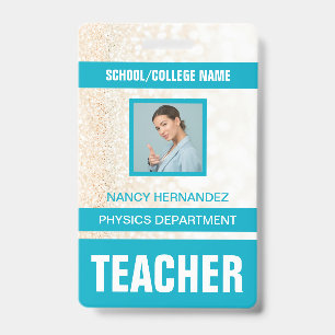 Minimalist Modern Teacher ID Card Badge