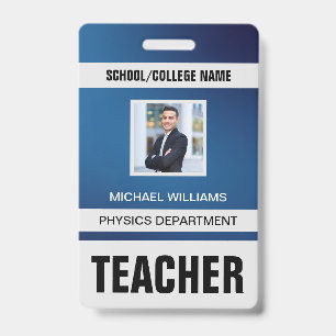 Minimalist Modern Teacher ID Card Badge