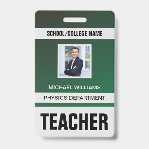 Minimalist Modern Teacher ID Card Badge