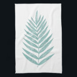 MInimalist Modern Teal Blue Palm Frond Kitchen Towel<br><div class="desc">MInimalist Modern Teal Blue Palm Frond hand towel</div>