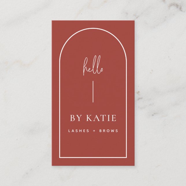 Minimalist Modern Terracotta Arch Beauty  Business Card (Front)