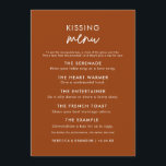 Minimalist Modern Terracotta Wedding Kiss Menu<br><div class="desc">Minimalist Modern Terracotta Wedding Kiss Menu</div>