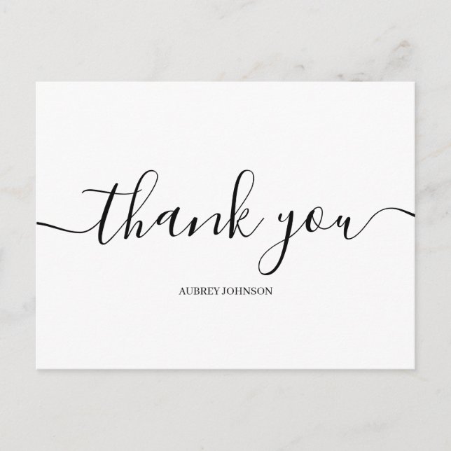 Minimalist Modern Thank You Postcard (Front)