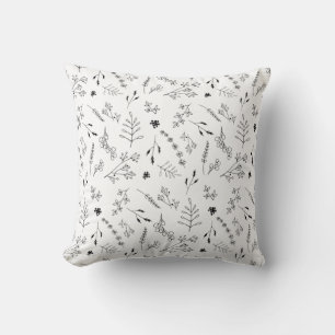 Minimalist Modern Trendy Botanical Throw Pillow