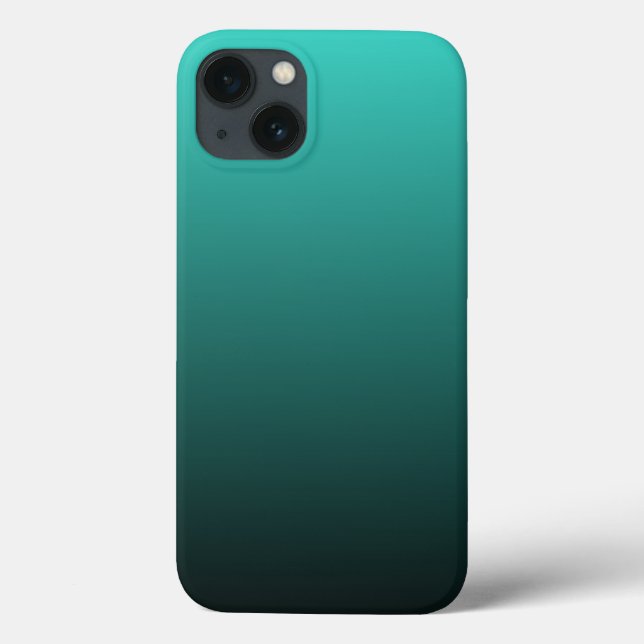 Minimalist Modern Turquoise Black Ombre Case-Mate iPhone Case (Back)