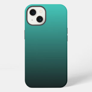 Minimalist Modern Turquoise Black Ombre iPhone 13 Case