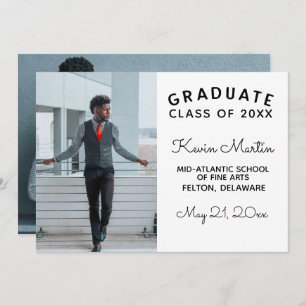 Minimalist Modern Type and Script Graduation Invitation