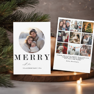 Minimalist Modern Type Chic Photo Christmas Family Holiday Card