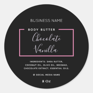 Minimalist modern typography black product label