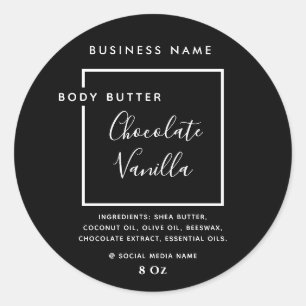 Minimalist modern typography black product label