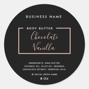 Minimalist modern typography black product label