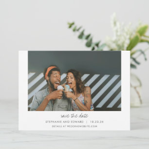 Minimalist Modern Typography Couple Two Photo  Save The Date