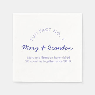 Minimalist Modern Typography Fun Fact Wedding Napkin