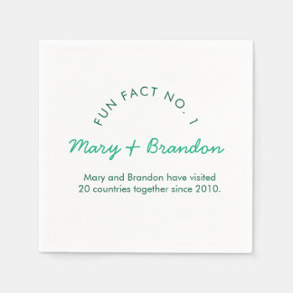 Minimalist Modern Typography Fun Fact Wedding Napkin