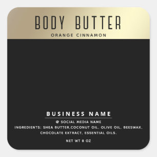 Minimalist modern typography gold black label