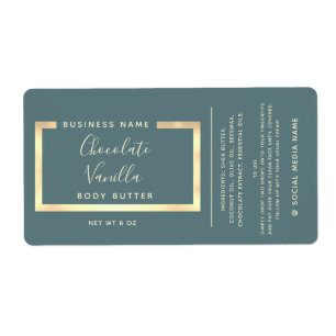 Minimalist modern typography gold frame label