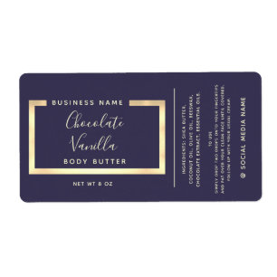 Minimalist modern typography gold frame label