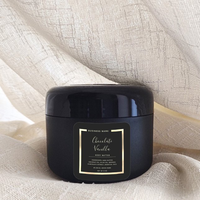 Minimalist modern typography  gold frame  square s sticker (Creator Uploaded)