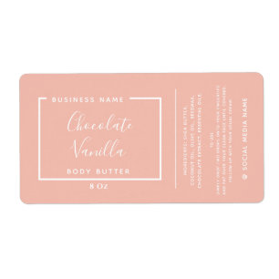 Minimalist modern typography peach product  label