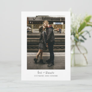 Minimalist Modern Typography Photo Love and  Thank You Card