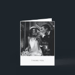 Minimalist Modern Typography Photo Wedding Folded Thank You Card<br><div class="desc">Minimalist Modern Black and White Typography Photo Wedding Folded Thank You Card</div>
