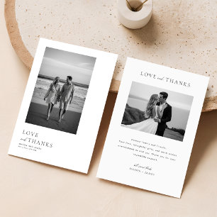 Minimalist Modern Typography Photo Wedding Thank You Card