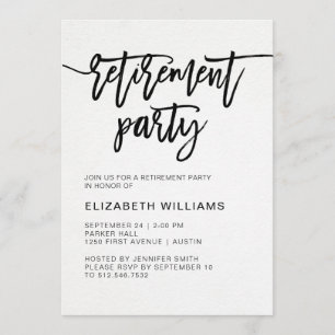 Minimalist Modern Typography Retirement Party Invitation