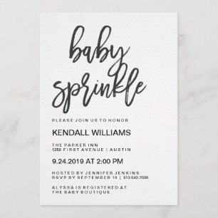 Minimalist Modern Typography Unisex Baby Sprinkle Invitation
