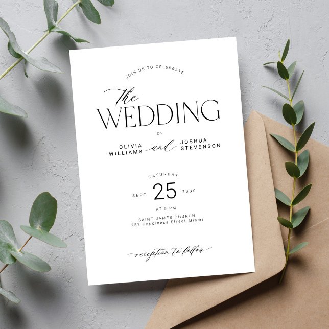 Minimalist modern typography wedding invitation (Creator Uploaded)