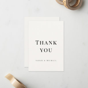 Minimalist Modern Typography Wedding Thank You Card