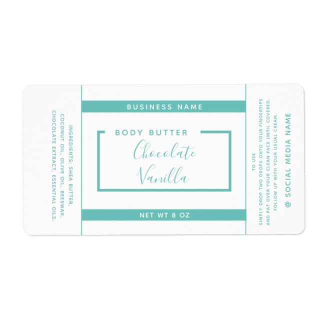 Minimalist modern typography white product  label (Front)