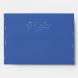 Minimalist Modern Vintage French Blue Wedding Envelope