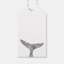 Minimalist Modern Watercolor Whale Fluke