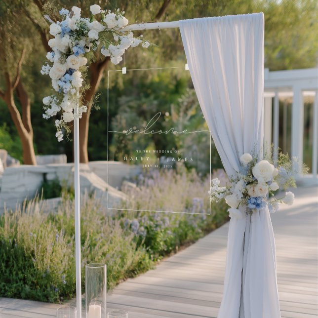 Minimalist Modern Wedding Acrylic Welcome Sign (Minimalist Modern Wedding Acrylic Welcome Sign)