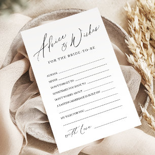 Minimalist modern wedding advice & wishes card