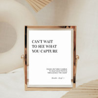 Minimalist Modern Wedding Disposable Camera Sign