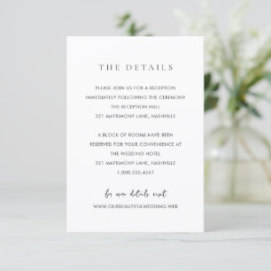 Minimalist Modern Wedding Enclosure Card