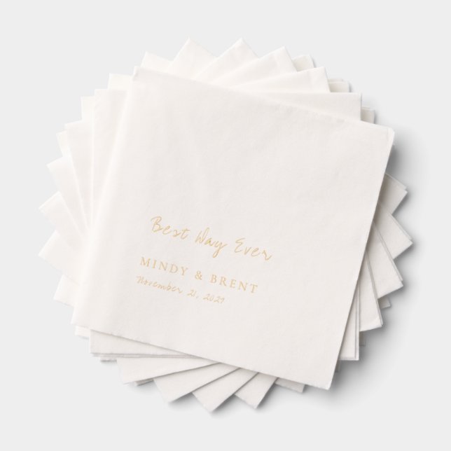 Minimalist Modern Wedding Foil Napkins (Insitu (Stacked))