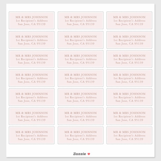 Minimalist Modern Wedding Guest Address Labels (Sheet)