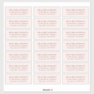 Minimalist Modern Wedding Guest Address Labels 