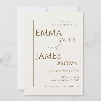 Minimalist Modern Wedding Invitation