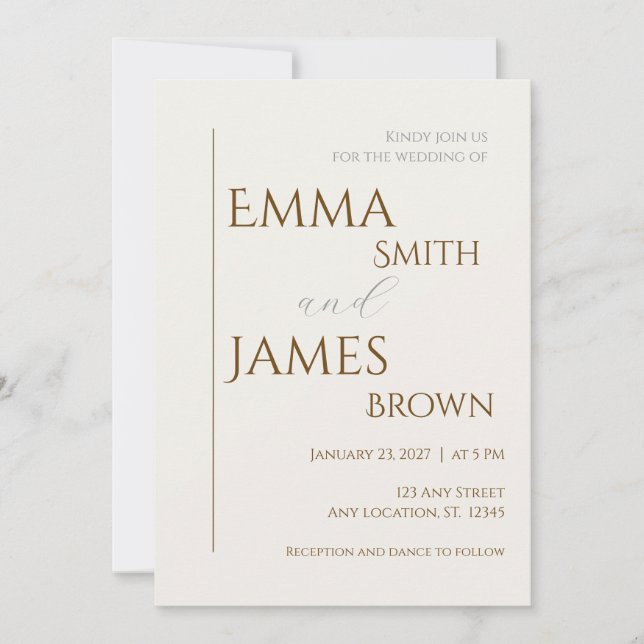 Minimalist Modern Wedding Invitation (Front)