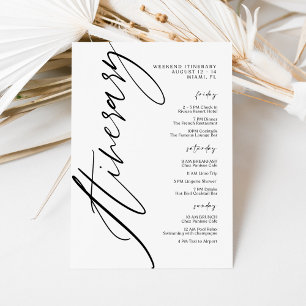 Minimalist Modern Wedding Itinerary Invitation