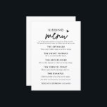 Minimalist Modern Wedding Kissing Menu<br><div class="desc">Minimalist Modern Wedding Kissing Menu</div>