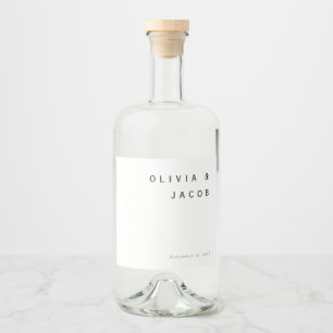 Minimalist Modern Wedding Liquor Bottle Label