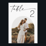 Minimalist Modern Wedding Photo Arch Table Numbers<br><div class="desc">This wedding table number card features a clean, modern layout with space for your own photo, creating a simple and thoughtful detail for your reception. The design keeps everything clear and easy to read while giving your image a central role. You can customize each table with engagement photos or meaningful...</div>