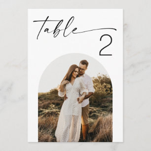 Minimalist Modern Wedding Photo Arch Table Numbers