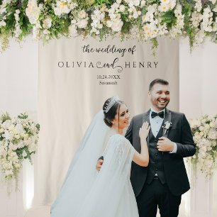 Minimalist Modern Wedding Photo Backdrop Tapestry