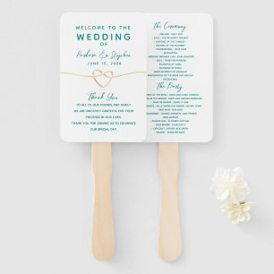 Minimalist Modern Wedding Program Hand Fan