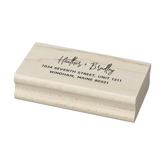 Minimalist Modern Wedding Return Address Rubber Stamp (Stamp)
